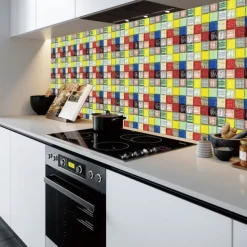 10pcs 3D Mosaic Crystal Tile Sticker Glass TileDIY Waterproof Self adhesive Wall Sticker