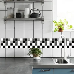 10pcs 3D Mosaic Crystal Tile Sticker Glass TileDIY Waterproof Self adhesive Wall Sticker