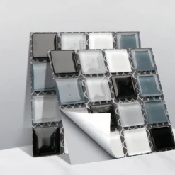 10pcs 3D Mosaic Crystal Tile Sticker Glass TileDIY Waterproof Self adhesive Wall Sticker