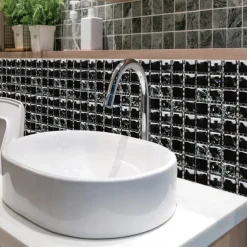 10pcs 3D Mosaic Crystal Tile Sticker Glass TileDIY Waterproof Self adhesive Wall Sticker