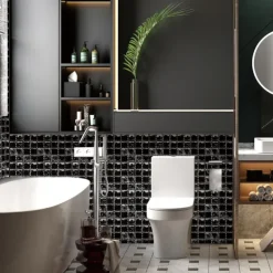 10pcs 3D Mosaic Crystal Tile Sticker Glass TileDIY Waterproof Self adhesive Wall Sticker