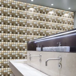 10pcs 3D Mosaic Crystal Tile Sticker Glass TileDIY Waterproof Self adhesive Wall Sticker