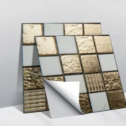 10pcs 3D Mosaic Crystal Tile Sticker Glass TileDIY Waterproof Self adhesive Wall Sticker