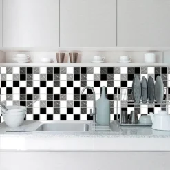 10pcs 3D Mosaic Crystal Tile Sticker Glass TileDIY Waterproof Self adhesive Wall Sticker