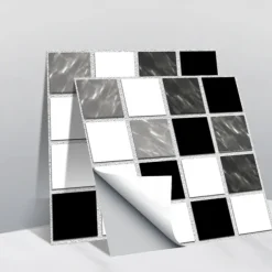 10pcs 3D Mosaic Crystal Tile Sticker Glass TileDIY Waterproof Self adhesive Wall Sticker