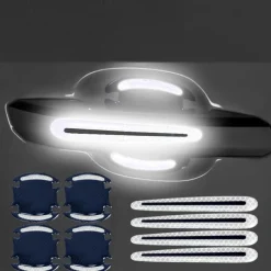 8PCS Decal Tape Open Stickers Car Door Auto Reflective 3D Universal Car Accessories Strips Safety