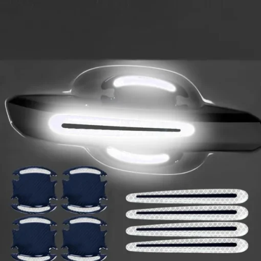 8PCS Decal Tape Open Stickers Car Door Auto Reflective 3D Universal Car Accessories Strips Safety