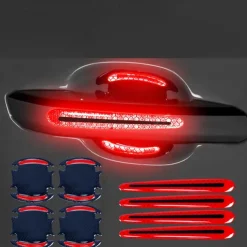 8PCS Decal Tape Open Stickers Car Door Auto Reflective 3D Universal Car Accessories Strips Safety