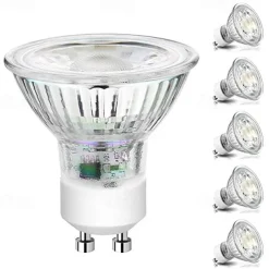 6pcs Dimmable LED Bulb Spot Light 5W COB GU10 /GU5.3(MR16) led Spotlight 220V for Home Lampada Lamp Glass Shell