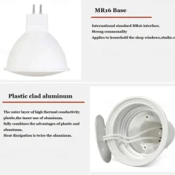 10pcs Dimmable MR16 Bulb Spotlight Lampada LED AC/DC 12V Bombillas Spot Light Replace The 50W Halogen Lamp Home Derection