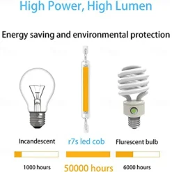 1Pcs Dimmable R7S COB LED Bulbs 5W J Type 78MM Double Ended LED Lights 50W Halogen Equivalent 220-240V T3 R7S Base Equivalent Floodlight Replacement for Garage Speciality Lighting Floor Lamps