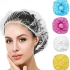 100pcs Disposable Shower Caps,Multi-Purpose Thickening Elastic Bath Cap Plastic Waterproof Clear Shower Caps Bath Shower Hair Caps Women Spa,Home Use, Hotel and Hair Salon, Portable Travel