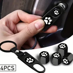 4pcs Dog Paw Tire Air Valve Caps - Universal Fit for Cars Trucks SUVs Bikes & Motorcycles