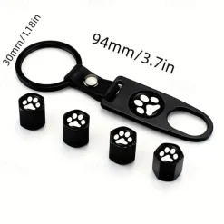 4pcs Dog Paw Tire Air Valve Caps - Universal Fit for Cars Trucks SUVs Bikes & Motorcycles