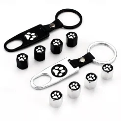 4pcs Dog Paw Tire Air Valve Caps - Universal Fit for Cars Trucks SUVs Bikes & Motorcycles