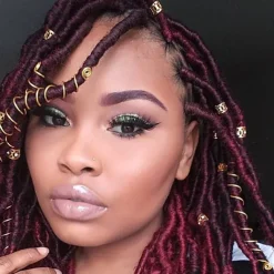 20Pcs Dreadlock Beads Adjustable Hair Braid Cuff Clip 8Mm Hole Golden Silver Mixed Color Hair Jewelry Hair Jewels for Braids