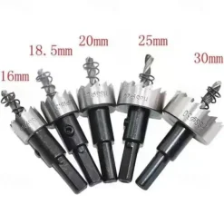 5Pcs Drill Bit Carbide Tip HSS Hole Saw Set Stainless Steel Metal Alloy 16/18.5/20/25/30mm Woodworking Tools