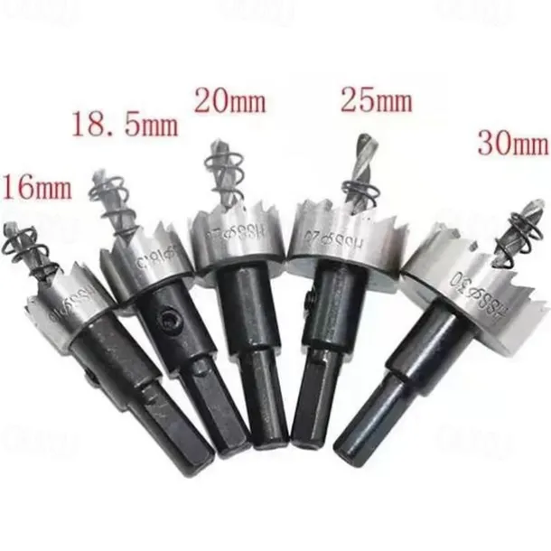 5Pcs Drill Bit Carbide Tip HSS Hole Saw Set Stainless Steel Metal Alloy 16/18.5/20/25/30mm Woodworking Tools
