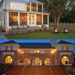 10PCS Embedded LED Deck Lights - Multi-Mode Tri-Color with RF Remote, IP67 Waterproof Ground Outdoor Landscape Lights for Outdoor Patio, Stairs and Pool