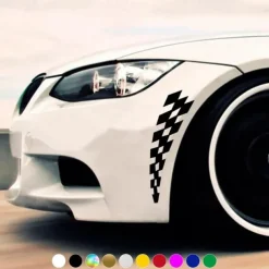 4PCS Fashion Racing Car Stickers Checkered Flag Car Accessories Waterproof Vinyl Decal