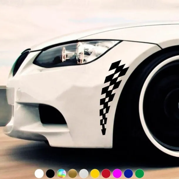4PCS Fashion Racing Car Stickers Checkered Flag Car Accessories Waterproof Vinyl Decal