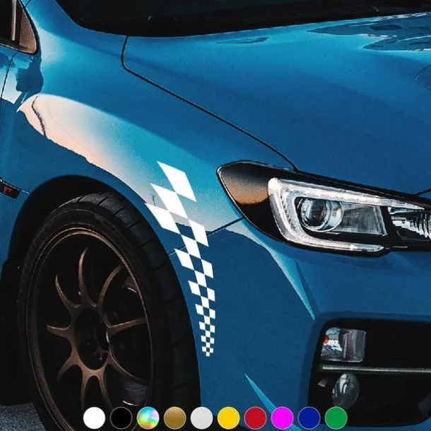 4PCS Fashion Racing Car Stickers Checkered Flag Car Accessories Waterproof Vinyl Decal