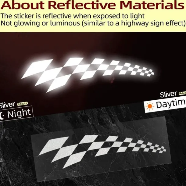 4PCS Fashion Racing Car Stickers Checkered Flag Car Accessories Waterproof Vinyl Decal