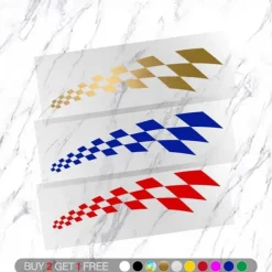 4PCS Fashion Racing Car Stickers Checkered Flag Car Accessories Waterproof Vinyl Decal