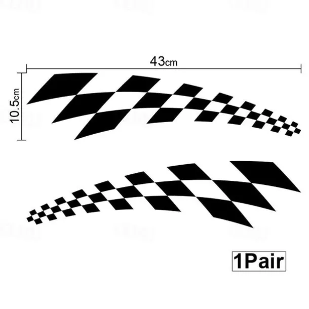 4PCS Fashion Racing Car Stickers Checkered Flag Car Accessories Waterproof Vinyl Decal