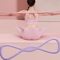 3pcs Figure 8 Exercise Resistance Bands with Handles for Women Men Arms Shoulders Back Legs Keep Shaped, Full Body Fitness Workout Yoga Pulling Rope for Home Gym, 15/25/35 Lbs Elastic Set