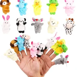 10Pcs Finger Puppets Set - Soft Plush Animals Finger Puppet Toys for Kids Mini Plush Figures Toy Assortment for Boys & Girls Party Favors for Shows Playtime Schools