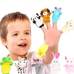 10Pcs Finger Puppets Set - Soft Plush Animals Finger Puppet Toys for Kids Mini Plush Figures Toy Assortment for Boys & Girls Party Favors for Shows Playtime Schools