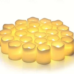 24Pcs Flameless LED Candle Creative Wishing Led Tea Light Warm White Flameless Candle Halloween Christmas Decor Candle Light