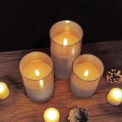 3pcs Flameless LED Candle Lights with Remote Control, AAA Battery Powered Flashing Night Lamp for Christmas, Wedding, Party, Halloween, Home, Bedroom Holiday Decoration