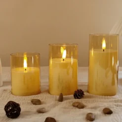 3pcs Flameless LED Candle Lights with Remote Control, AAA Battery Powered Flashing Night Lamp for Christmas, Wedding, Party, Halloween, Home, Bedroom Holiday Decoration