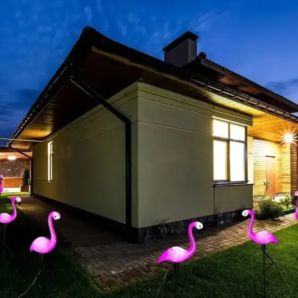 3pcs Flamingo Solar Lawn Lights – Waterproof Outdoor Garden Lights for Yard, Patio Walkway and Backyard Decoration