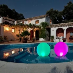 1/2pcs Floating Pool Lights Outdoor Solar Ball Moon Lamp IP68 Waterproof RGB With Remote Controller For Swimming Pool Yard Garden KTV Bar Party Decorative Holiday Summer Lighting