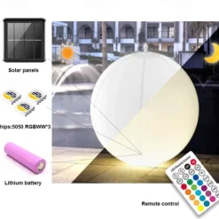 1/2pcs Floating Pool Lights Outdoor Solar Ball Moon Lamp IP68 Waterproof RGB With Remote Controller For Swimming Pool Yard Garden KTV Bar Party Decorative Holiday Summer Lighting