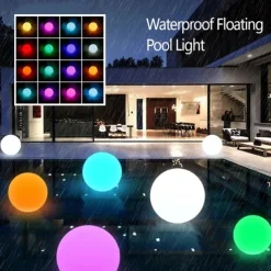 1/2pcs Floating Pool Lights Outdoor Solar Ball Moon Lamp IP68 Waterproof RGB With Remote Controller For Swimming Pool Yard Garden KTV Bar Party Decorative Holiday Summer Lighting
