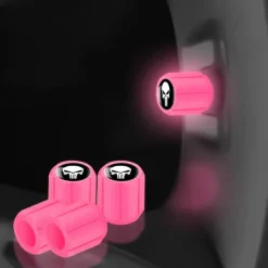 50pcs Fluorescent Skull Car Tire Valve Valve Stem Cover, ABS Corrosion Resistant Wheel Valve Cover, Glow In The Dark, Car Decoration Accessories