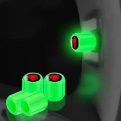50pcs Fluorescent Skull Car Tire Valve Valve Stem Cover, ABS Corrosion Resistant Wheel Valve Cover, Glow In The Dark, Car Decoration Accessories