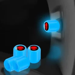 50pcs Fluorescent Skull Car Tire Valve Valve Stem Cover, ABS Corrosion Resistant Wheel Valve Cover, Glow In The Dark, Car Decoration Accessories