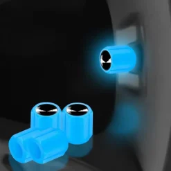 50pcs Fluorescent Skull Car Tire Valve Valve Stem Cover, ABS Corrosion Resistant Wheel Valve Cover, Glow In The Dark, Car Decoration Accessories