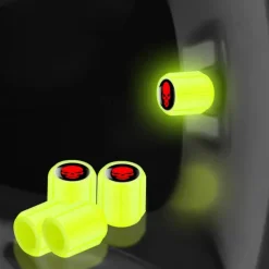 50pcs Fluorescent Skull Car Tire Valve Valve Stem Cover, ABS Corrosion Resistant Wheel Valve Cover, Glow In The Dark, Car Decoration Accessories