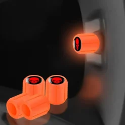 50pcs Fluorescent Skull Car Tire Valve Valve Stem Cover, ABS Corrosion Resistant Wheel Valve Cover, Glow In The Dark, Car Decoration Accessories