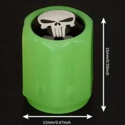 50pcs Fluorescent Skull Car Tire Valve Valve Stem Cover, ABS Corrosion Resistant Wheel Valve Cover, Glow In The Dark, Car Decoration Accessories