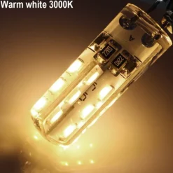 10pcs G4 Bi-pin LED Light Bulb 3W 24LED SMD 2835 Equivalent Halogen Bulb 30W Warm white 3000K Daylight White 6000K 360° Beam Angle Flicker Free DC12V AC220V AC110V