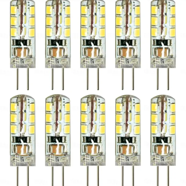 10pcs G4 Bi-pin LED Light Bulb 3W 24LED SMD 2835 Equivalent Halogen Bulb 30W Warm white 3000K Daylight White 6000K 360° Beam Angle Flicker Free DC12V AC220V AC110V