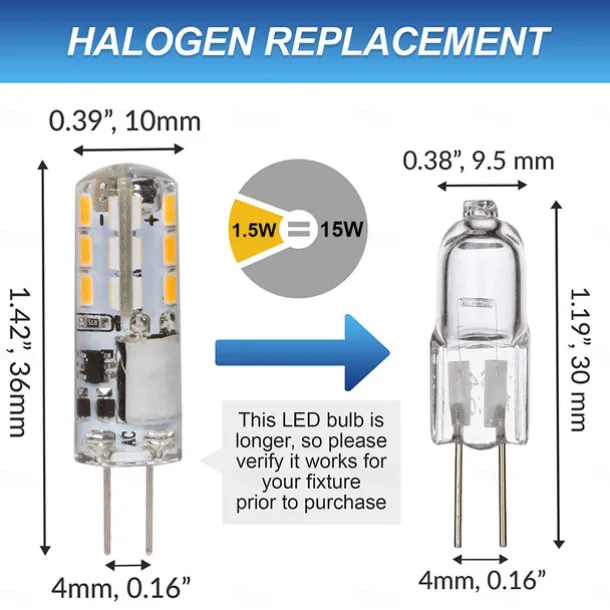 10pcs G4 Bi-pin LED Light Bulb 3W 24LED SMD 2835 Equivalent Halogen Bulb 30W Warm white 3000K Daylight White 6000K 360° Beam Angle Flicker Free DC12V AC220V AC110V