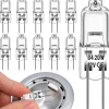 10pcs G4 Halogen Bi-Pin Light Bulbs 12V 20W Dimmable 3000K Warm White for Under Cabinet Puck Light Chandeliers Landscape Lighting